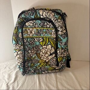 Vera Bradley Island Blooms Baroque Turquoise/Green Zip Quilted Backpack Retired
